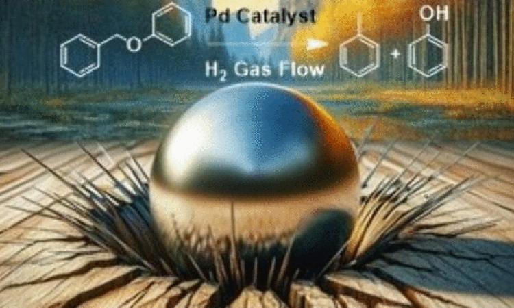 Illustration of a mechanical impact that creates a reactive environment for depolymerization of biomass to value-added 