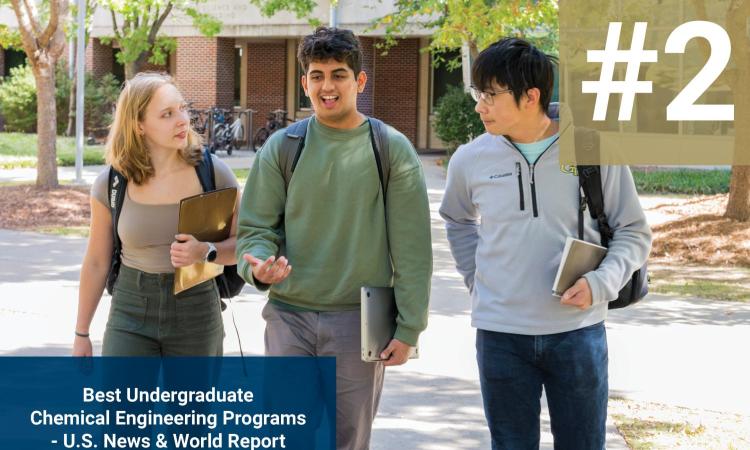 Undergrad students walking together with ranking listed (#2)