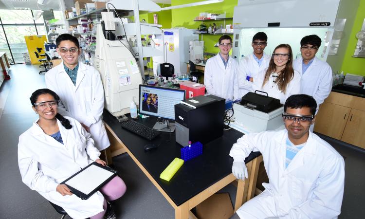 grad students in lab