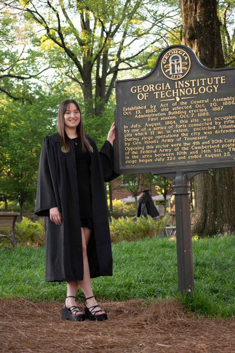 undergrad student in commencement wear