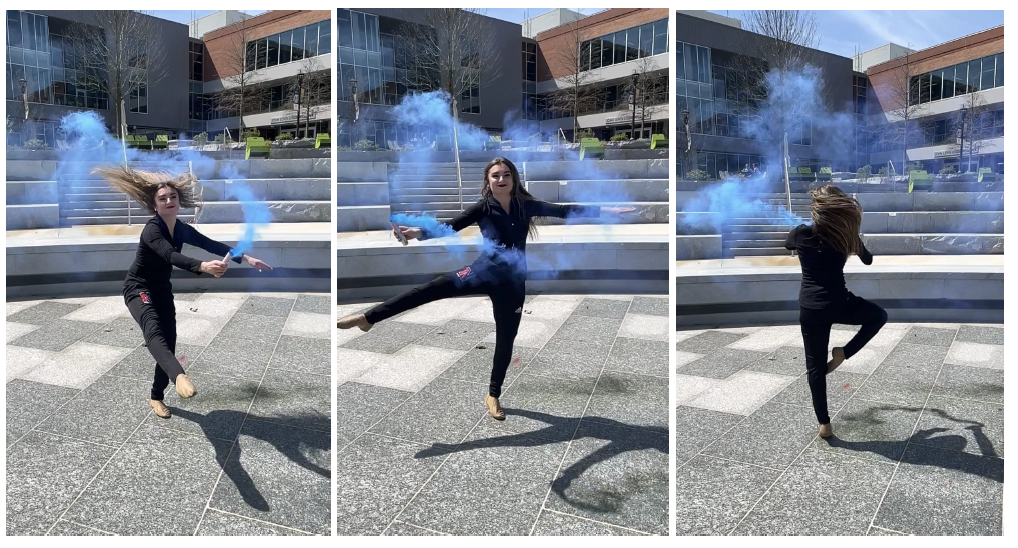 Alisyn Bourque demonstrates fluid dynamics through dance