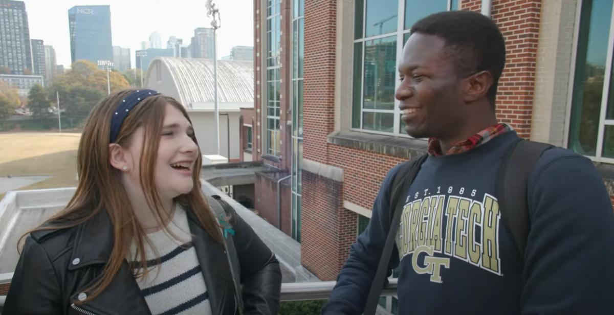 Two students talking