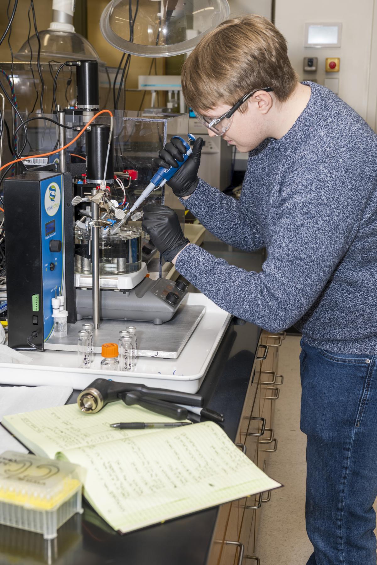 Grad student in lab